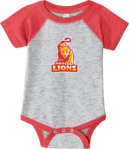 Rabbit Skins Infant Baseball Fine Jersey Bodysuit, Vintage Heather / Red